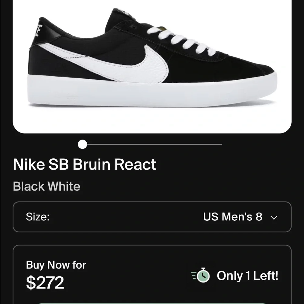 Nike bruin react sb Nike Black and White Athletic Shoes